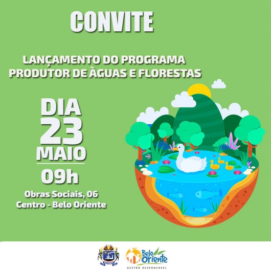 Belo Oriente lança Programa Produtor de Águas e Florestas nesta quinta-feira