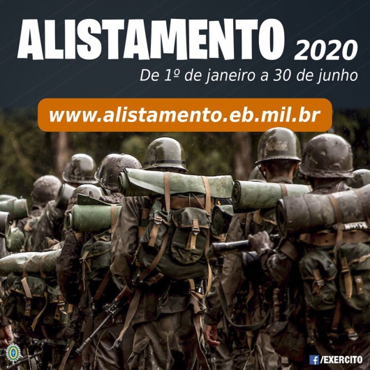 Jovens que vão completar 18 anos em 2020 devem fazer o alistamento militar até 30 de junho