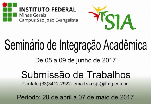 V Seminário de Integração Acadêmica do IFMG Câmpus São João Evangelista; inscrições terminam na próxima semana