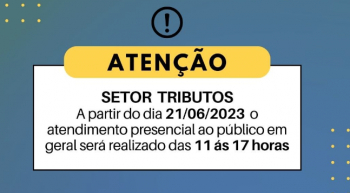 GUANHÃES: Município anuncia mudança no horário de atendimento presencial do Setor de Tributos