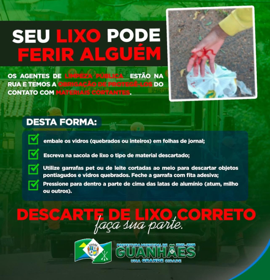 Seu lixo pode ferir alguém