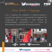 Guanhães agora conta com um Ponto de Atendimento Virtual da Receita Federal; o local também vai funcionar como &#039;Sala Mineira do Empreendedor&#039;
