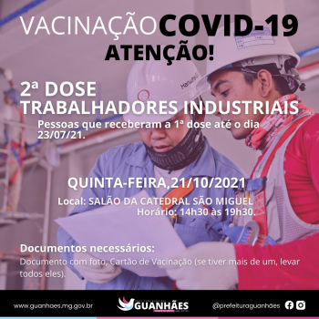 Confira quem deve comparecer na imunização contra covid que será realizada nesta quinta-feira em Guanhães