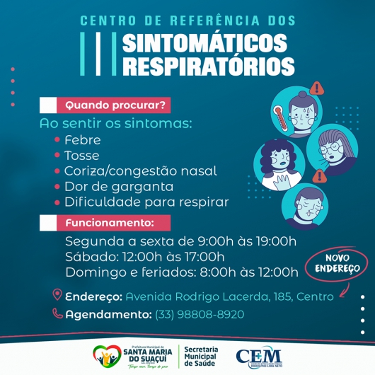 Centro de Referência dos Sintomáticos Respiratório de Santa Maria do Suaçuí muda de endereço