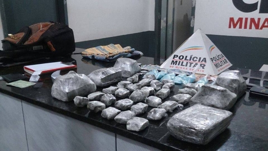 Diamantina: jovem é preso com mais de três quilos de maconha e 70 pinos de cocaína