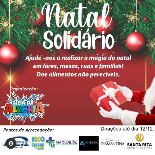 ‘NATAL SOLIDÁRIO’: Liga da Alegria promove campanha de arrecadação de alimentos para famílias necessitadas