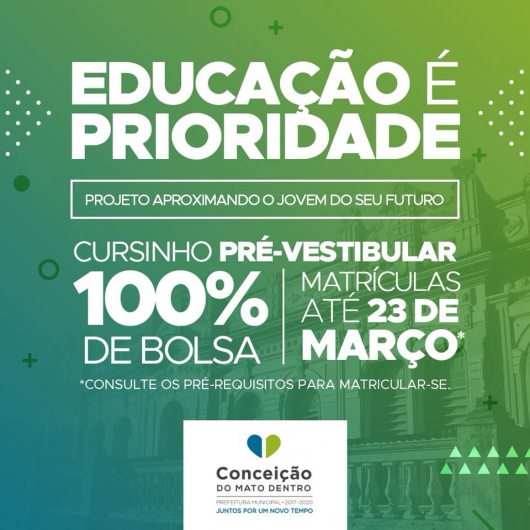 Conceição do Mato Dentro lança programa “Aproximando o Jovem do seu Futuro”