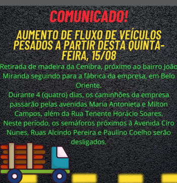 Fluxo de veículos pesados será maior até domingo (18) em Guanhães