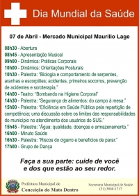 Para celebrar a data, em Conceição do Mato Dentro o dia é dedicado à saúde