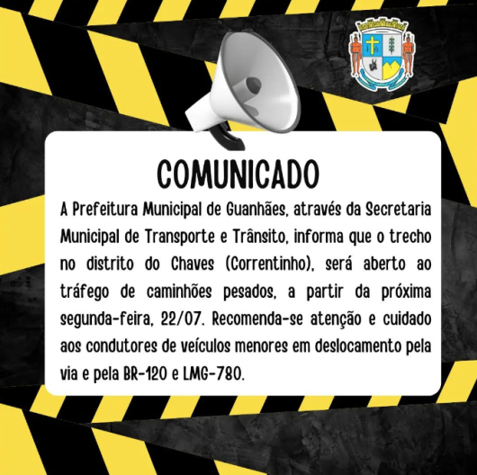 ATENÇÃO MOTORISTAS: Trecho do Chaves, em Correntinho, será aberto ao tráfego de caminhões a partir da próxima semana
