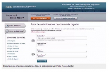 MEC divulga lista de aprovados no Sisu do meio do ano
