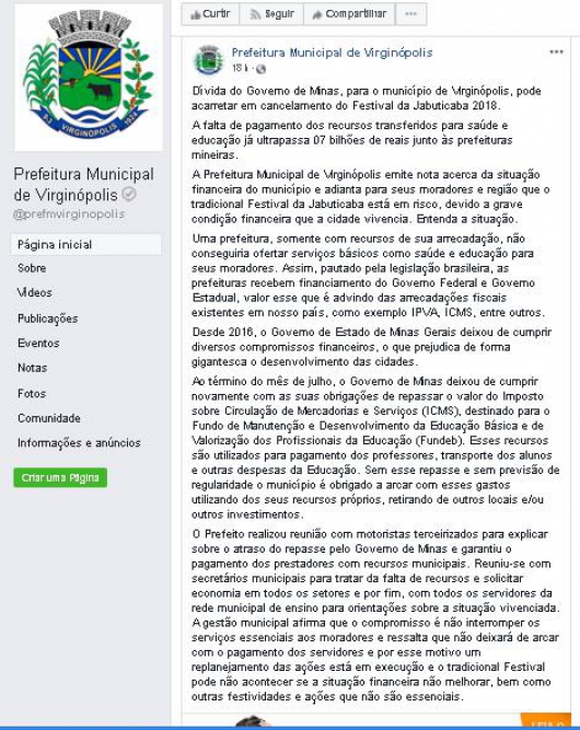 VIRGINÓPOLIS: Edição 2018 do Festival da Jabuticaba pode ser cancelada