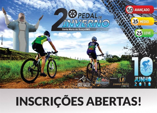 Abertas as Inscrições para o 2º Pedal de Inverno em Santa Maria do Suaçuí