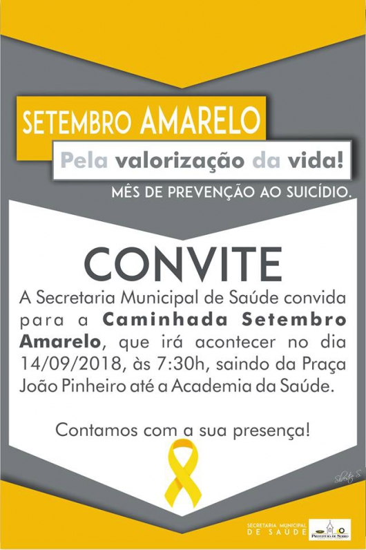 Serro promove “Caminhada Setembro Amarelo”