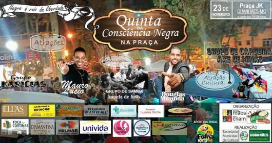 Quinta na Praça terá edição especial em homenagem ao Dia da Consciência Negra