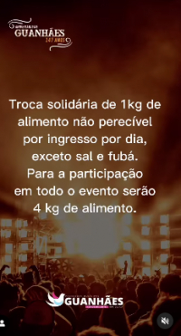 Município divulga nota sobre aquisição dos ingressos para a Festa de 147 anos do Aniversário de Guanhães