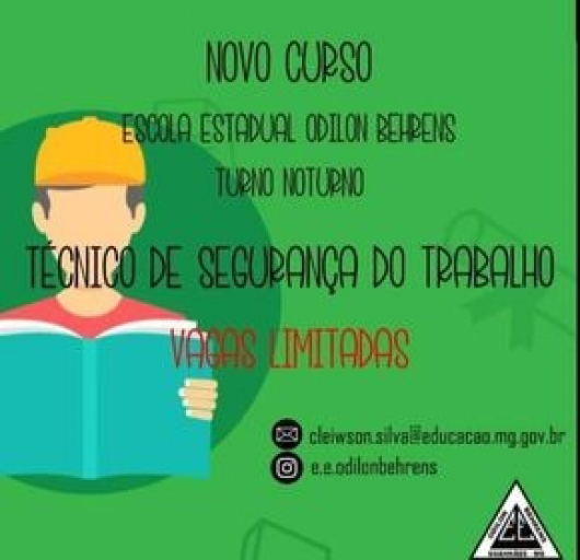 E.E Odilon Behrens vai ofertar curso gratuito de Técnico em Segurança do Trabalho