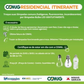 Projeto CEMIG Residencial Itinerante, está mais uma vez em Guanhães