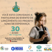 Evento de lançamento do Projeto Sons da Esperança acontece nesta segunda-feira, 30 de outubro