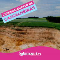 Prefeitura de Guanhães vai realizar cadastramento de pessoas físicas e jurídicas fornecedoras de cascalho