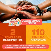 PROJETO FOME DE AJUDAR: 110 famílias de Guanhães são contempladas com cerca de 2 toneladas de alimentos