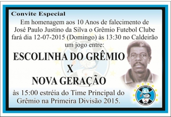 Escolinha de futebol do Grêmio faz homenagem aos 10 Anos de falecimento de ex-presidente