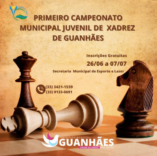 16 DE JULHO: Município de Guanhães vai realizar Campeonato de Xadrez