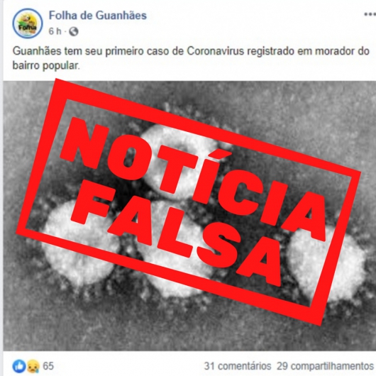 FAKE NEWS: Imagens que circulam nas redes sociais dizendo que a Folha noticiou primeiro caso do Coronavírus em Guanhães são falsas