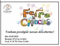 GUANHÃES: E.M. Pio Nunes Coelho realiza Feira de Ciências neste sábado