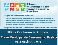 Conferência Pública para apresentação do Plano de Saneamento Básico de Guanhães acontece nesta quarta