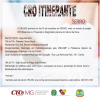 Serro vai receber CRO Itinerante na Prevenção do Diagnóstico Precoce do Câncer de Boca