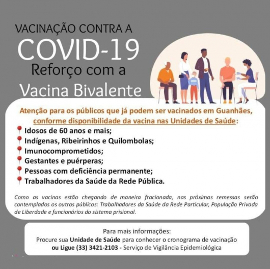 Confira os públicos que já podem ser vacinados com a vacina bivalente contra a covid em Guanhães