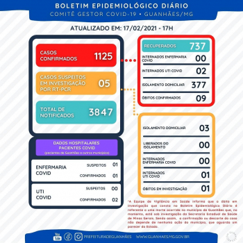 BOLETIM EPIDEMIOLÓGICO 17/02/2021