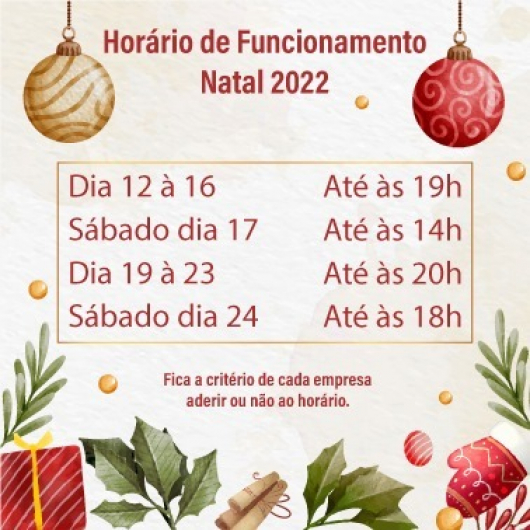 CONFIRA COMO SERÁ O FUNCIONAMENTO DO COMÉRCIO GUANHANENSE ÀS VÉSPERAS DO NATAL