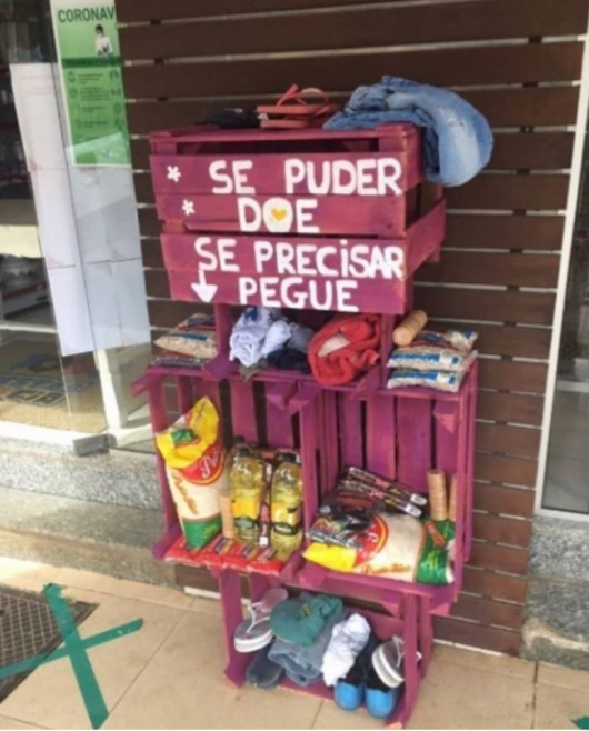 SOLIDARIEDADE GUANHANENSE: Cantinho de doações na Avenida Milton Campos