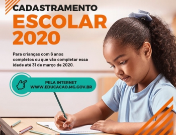 ATENÇÃO PAIS DE GUANHÃES: Cadastramento Escolar 2020 para a rede estadual começa nesta segunda
