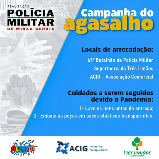 Polícia Militar e ACIG realizam Campanha do Agasalho 2021 em Guanhães