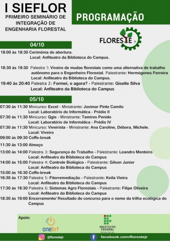 IFMG/SJE vai receber o I Seminário de Integração de Engenharia Florestal