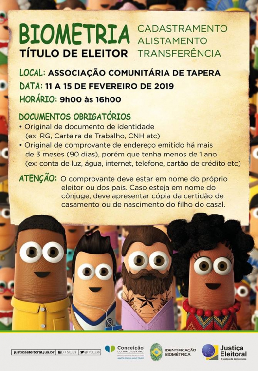 Conceição do Mato Dentro realiza cadastro biométrico de eleitores neste mês