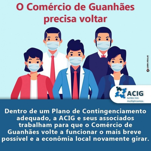 ACIG pede a reabertura do comércio guanhanense