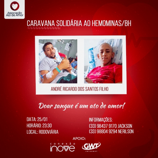 SOLIDARIEDADE: Vagas para a caravana da Associação Ato de Amor que segue rumo à capital em prol de André Ricardo dos Santos Filho estão esgotadas