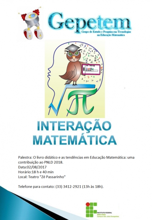 IFMG/SJE: Grupo de Estudos e Pesquisas em Tecnologias na Educação Matemática realiza o segundo Colóquio de 2017