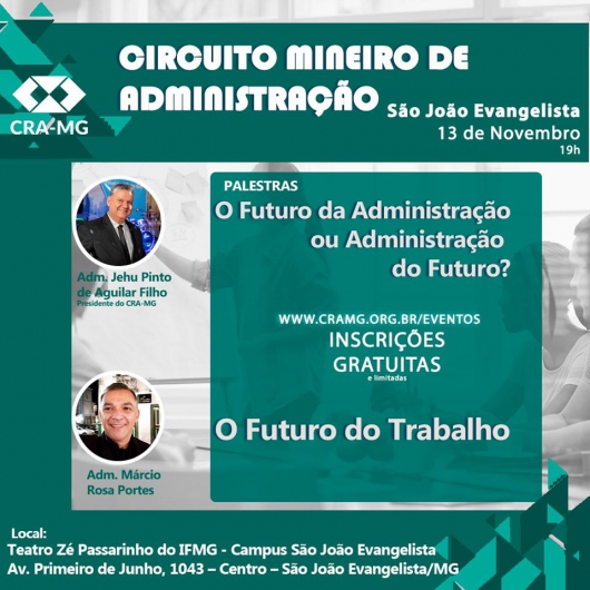 SÃO JOÃO EVANGELISTA: Circuito Mineiro de Administração do IFMG acontece nesta quarta-feira