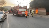 Explosão de gás de cozinha causa incêndio em Hamburgueria de São João Evangelista