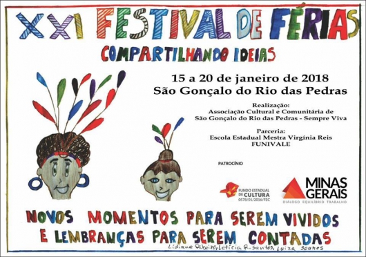 São Gonçalo do Rio das Pedras realiza o XXI Festival de Férias “Compartilhando Idéias”