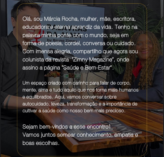 Escritora guanhanense M&aacute;rcia Rocha assume coluna na Revista Zimny Magazine e &eacute; convidada para lan&ccedil;amento de livro na Casa da Sociedade Carnavalesca de Boston, nos EUA