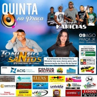 Hoje é dia de Quinta na Praça! Confira as atrações da noite...
