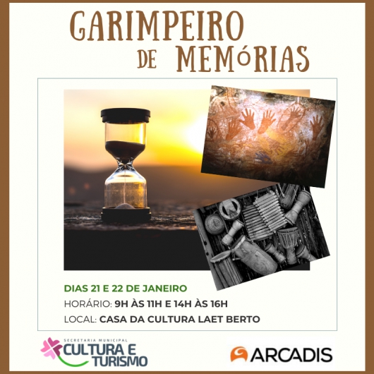 Inscrições para oficinas da atividade cultural ‘Garimpeiro de Memórias’ estão abertas em Guanhães