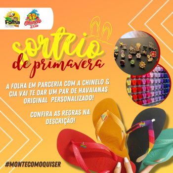 A Folha FM e a Chinelo &amp; Cia vão te dar um par de Havaianas Original Top, e sabe qual o melhor? Você pode personalizar como quiser!