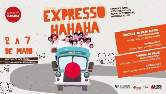 Saúde por meio do riso: projeto Expresso Hahaha chega nesta sexta em Conceição do Mato Dentro